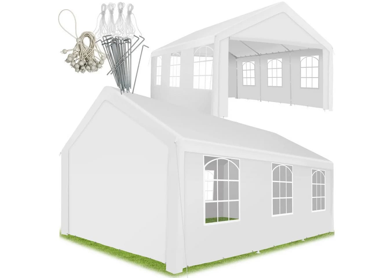 tectake Pavillon Jasko 6x4m mit 4 Seitenteilen Weiß - Bild 2