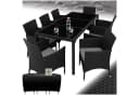 tectake Sitzgruppe 9-tlg. Schwarz/Grau Polyrattan mit Kissen Bild 2