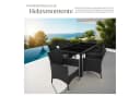 tectake Sitzgruppe 9-tlg. Schwarz/Grau Polyrattan mit Kissen Bild 4