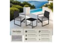 tectake Sitzgruppe Rattan 3-tlg. Schwarz/Grau mit Glasplatte Bild 1