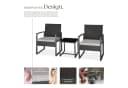 tectake Sitzgruppe Rattan 3-tlg. Schwarz/Grau mit Glasplatte Bild 3