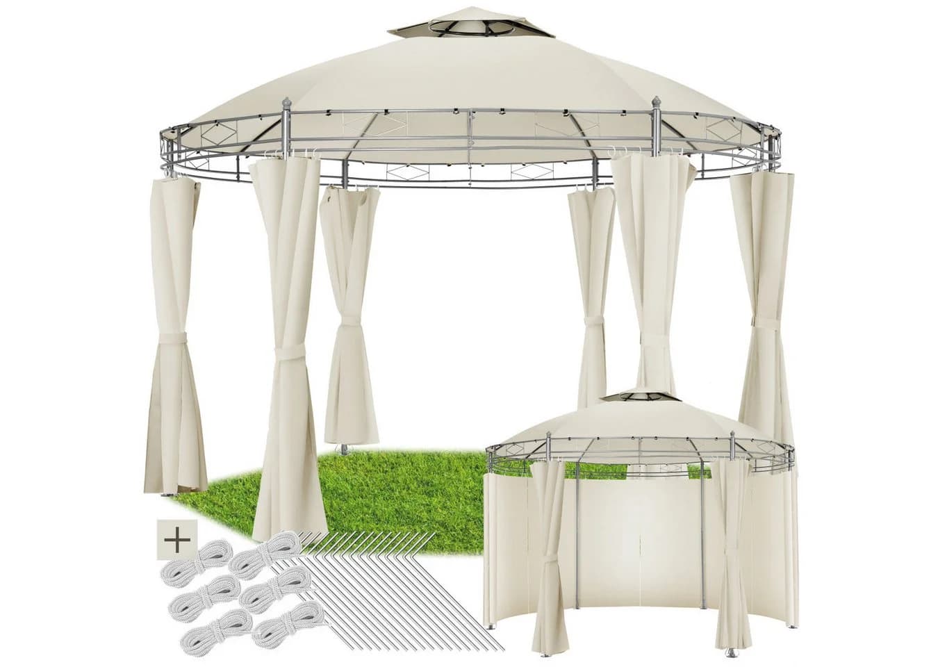 tectake Pavillon Gartenpavillon 6 Seitenteile - Bild 2