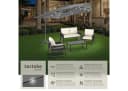 tectake Ampelschirm Sunna 250x250 cm Hellgrau mit LED Solar-Beleuchtung Bild 1