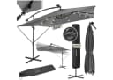 tectake Ampelschirm Sunna 250x250 cm Hellgrau mit LED Solar-Beleuchtung Bild 2