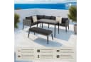 TECTAKE Loungeset Pula 3-tlg. Grau Aluminium Rattan mit Glasplatte Bild 1