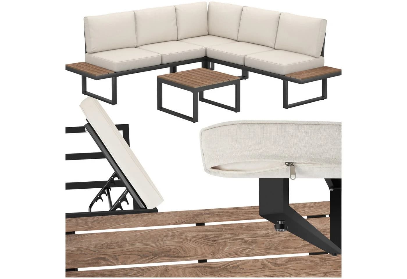 TECTAKE Gartenlounge-Set Aluminium 5-tlg. Eliar - Bild 2
