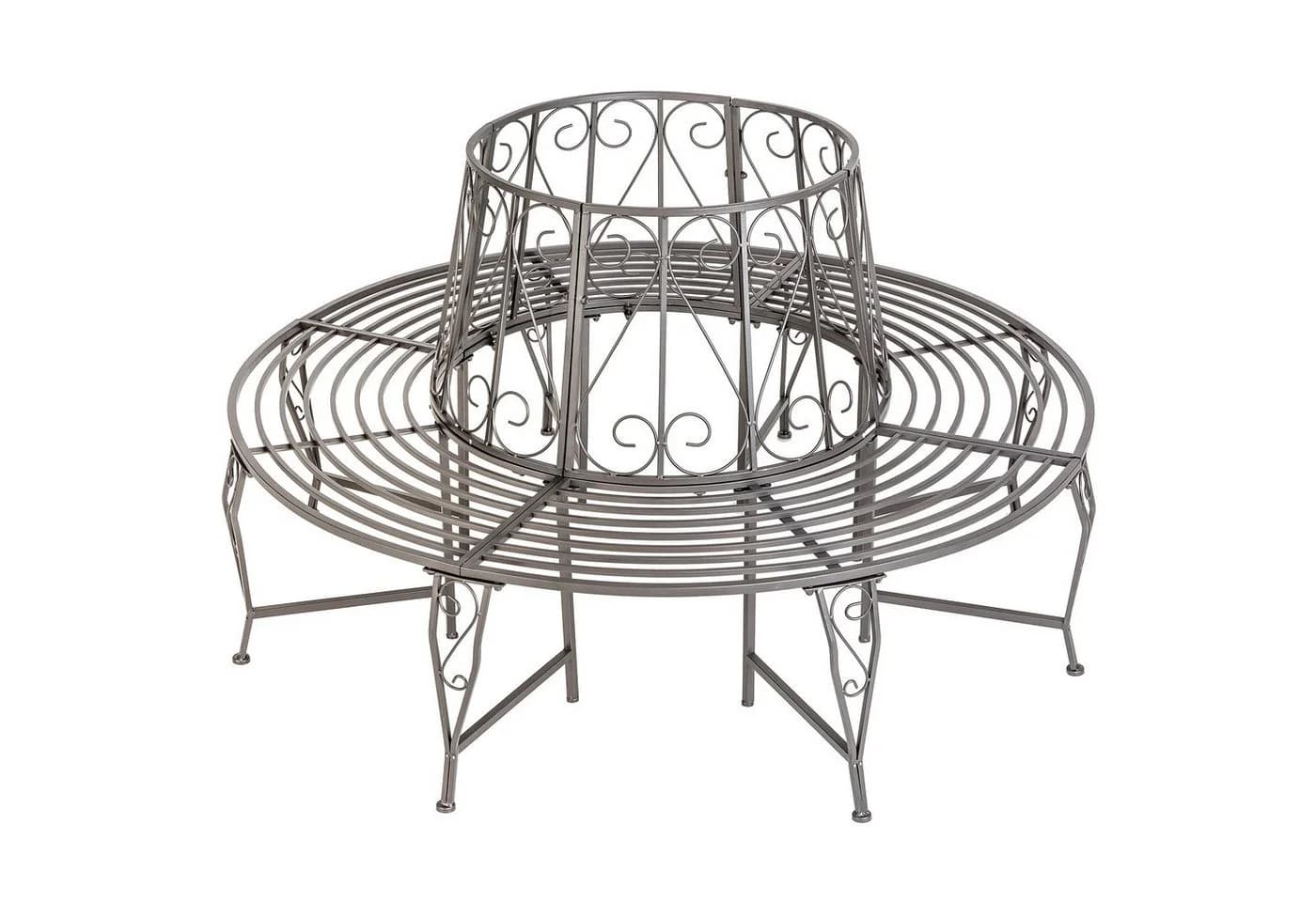 tectake Gartenbank Baumbank Antik-Stil 360° Grau Stahl - Bild 2
