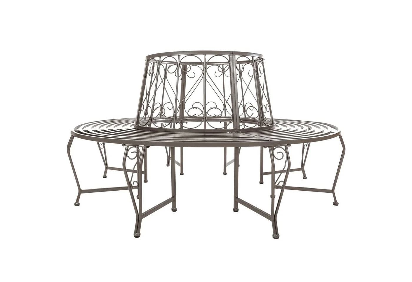 tectake Gartenbank Baumbank Antik-Stil 360° Grau Stahl - Bild 3