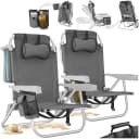 tectake Aluminium Strandstuhl klappbar mit Rucksackfunktion Bild 1