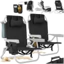TecTake Aluminium Strandstuhl klappbar mit Rucksackfunktion Bild 1