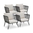TECTAKE Garten-Loungesessel Sundo 4-tlg. Rope-Design Grau Bild 1