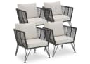 TECTAKE Garten-Loungesessel Sundo 4-tlg. Rope-Design Grau Bild 3