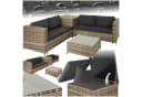 tectake Loungeset Rattan Lounge 5-tlg. Robustes Gestell Bild 2
