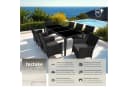 tectake Gartenlounge Set 9-tlg. Schwarz Aluminium Polyrattan mit Glas Bild 1