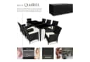 tectake Gartenlounge Set 9-tlg. Schwarz Aluminium Polyrattan mit Glas Bild 3