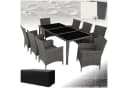 tectake Gartenlounge Menorca 9-tlg. Grau Aluminium Polyrattan mit Glas Bild 2