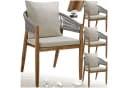 TECTAKE Gartenstuhl Manacor Akazienholz Grau/Beige 4er Set Bild 2