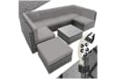 tectake Loungeset Rattan Lounge 8-tlg. Grau mit Kissen Bild 2