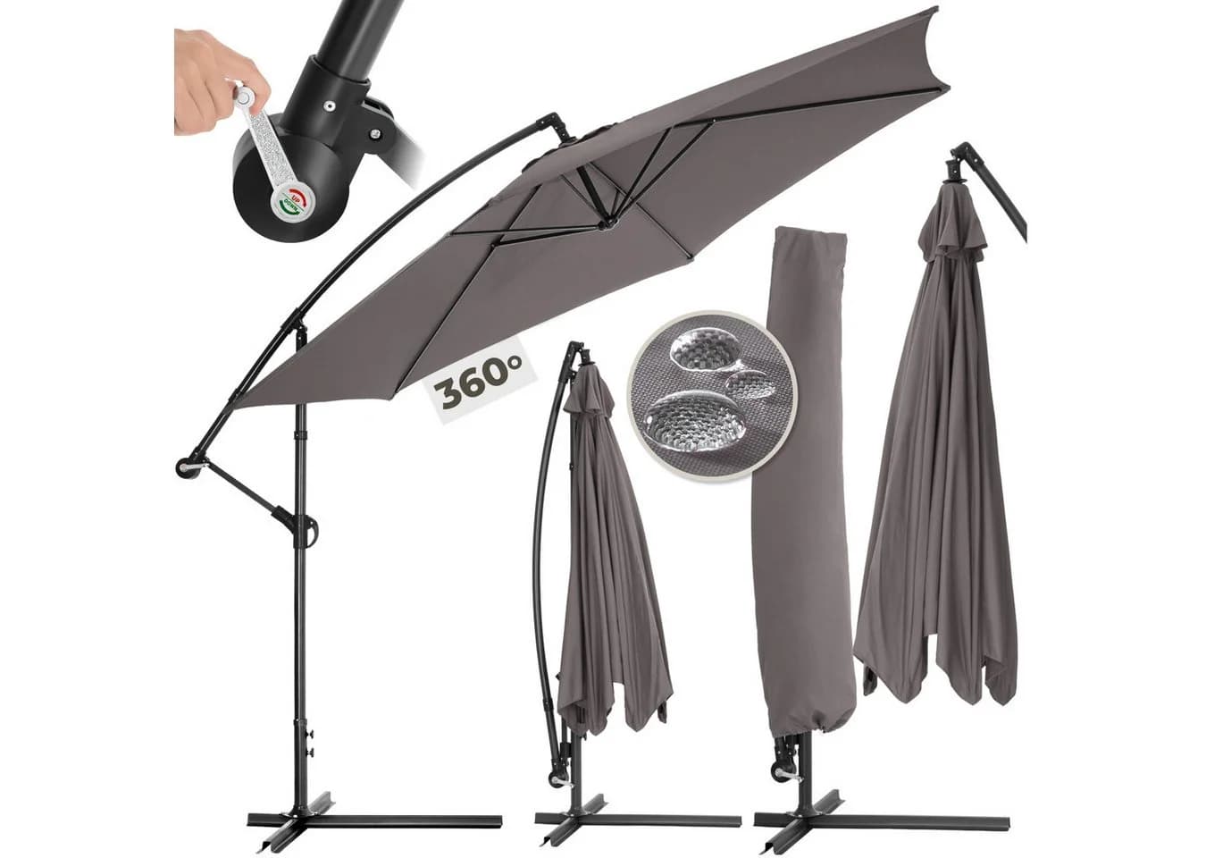 tectake Ampelschirm Sonnenschirm 350 cm - Bild 2