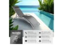 tectake Gartenliege Aluminium Sonnenliege Grau 180x59x50cm Bild 1