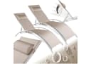 tectake Gartenliege Aluminium Sonnenliege Beige 2 St. Bild 2