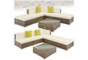 tectake Loungeset Rattan Sitzgruppe 6-tlg. Gartenlounge Paris Bild 2