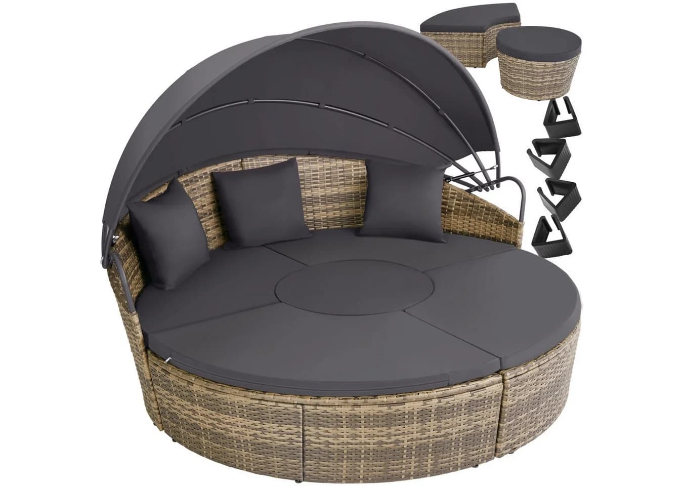 tectake Loungeset Rattan Sonneninsel Santorin UV-beständig - Bild 2