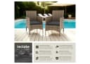 tectake Rattanstuhl 2er Set Rattan Polsterbezüge Beige/Grau Bild 1
