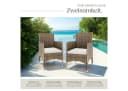 tectake Rattanstuhl 2er Set Rattan Polsterbezüge Beige/Grau Bild 4