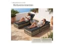 TECTAKE Rattan-Doppelliege Carbonera mit Tisch, verstellbar, beige Bild 4