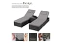 tectake Gartenliege Rattan-Doppelliege mit Tisch Schwarz Bild 3