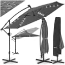 TecTake Ampelschirm 3,5x3,5m mit LED Solar-Beleuchtung & Kurbel Bild 1