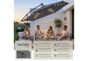 TecTake Ampelschirm 3,5x3,5m mit LED Solar-Beleuchtung & Kurbel Bild 2