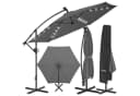 TecTake Ampelschirm 3,5x3,5m mit LED Solar-Beleuchtung & Kurbel Bild 3