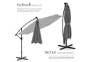 TecTake Ampelschirm 3,5x3,5m mit LED Solar-Beleuchtung & Kurbel Bild 4