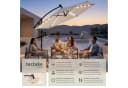 TECTAKE Ampelschirm Artemis Beige mit Solar-LED & Doppeldach Bild 2