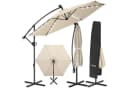 TECTAKE Ampelschirm Artemis Beige mit Solar-LED & Doppeldach Bild 3