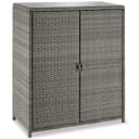TECTAKE Geräteschrank Monza Grau Aluminium Poly Rattan Bild 1