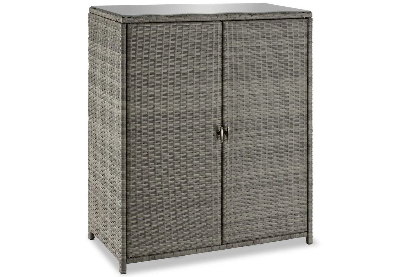 TECTAKE Geräteschrank Monza Grau Aluminium Poly Rattan - Bild 3