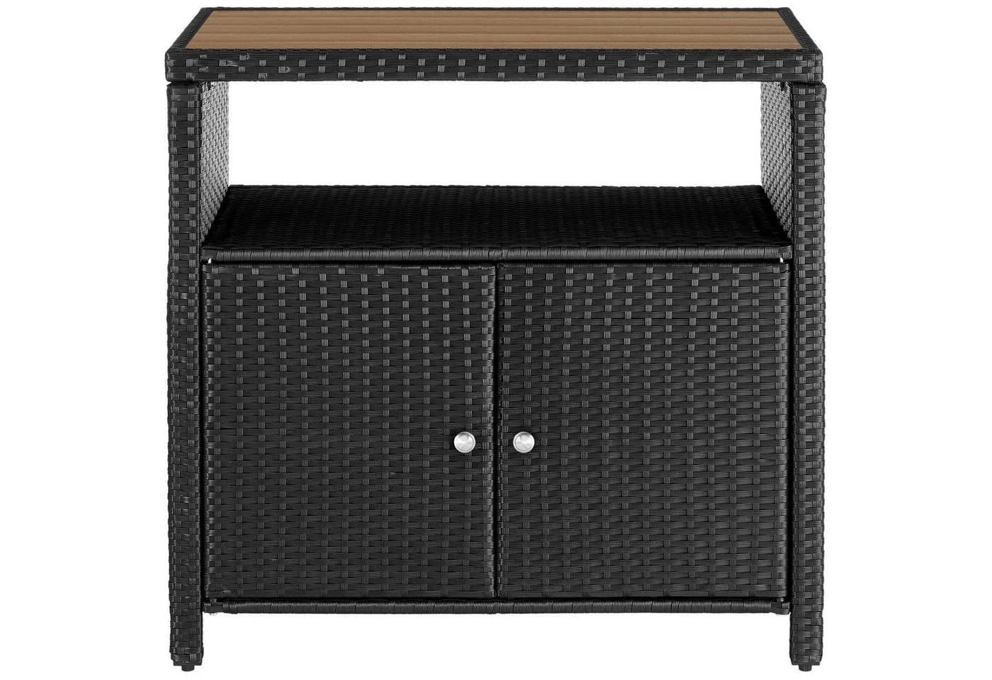 TECTAKE Gartenschrank Monscia mit WPC-Lamellen und Polyrattan Schwarz - Bild 3