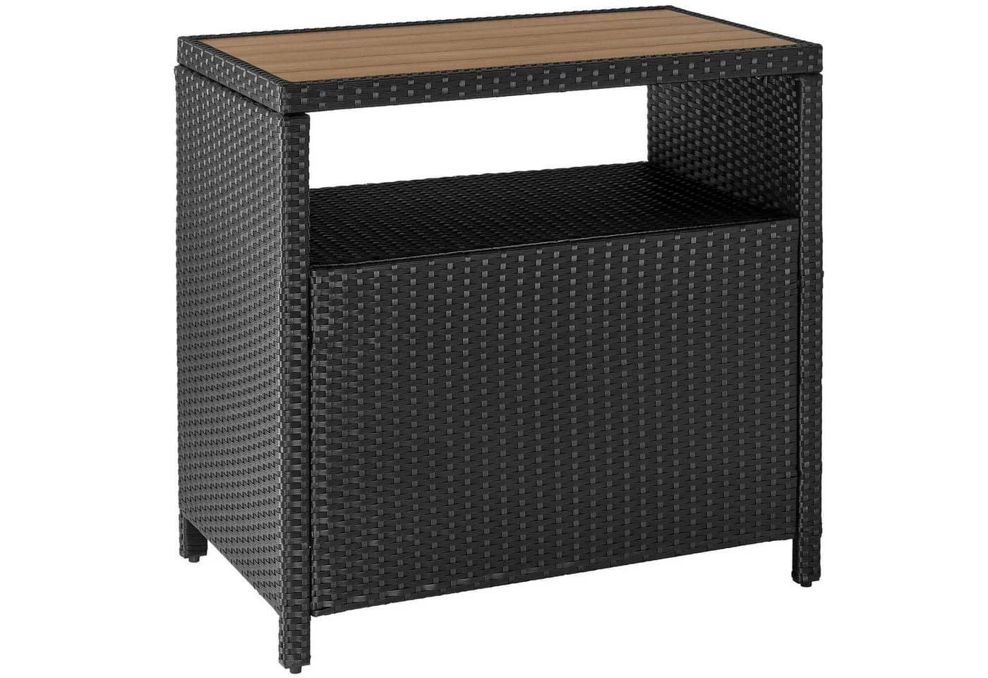TECTAKE Gartenschrank Monscia mit WPC-Lamellen und Polyrattan Schwarz - Bild 4
