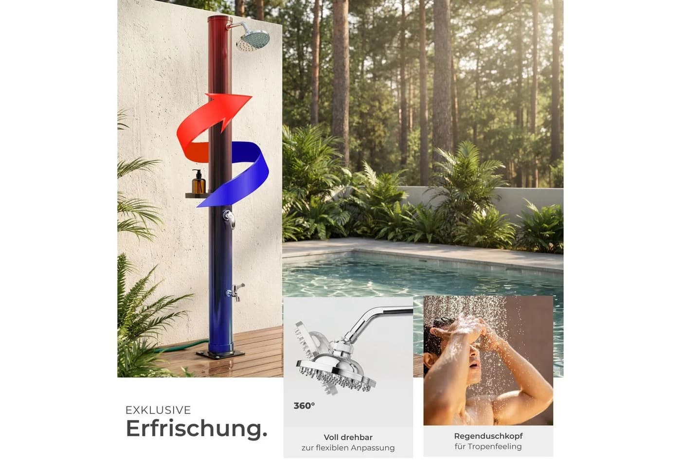 TecTake Solardusche 20 Liter mit Regenduschkopf - Bild 4