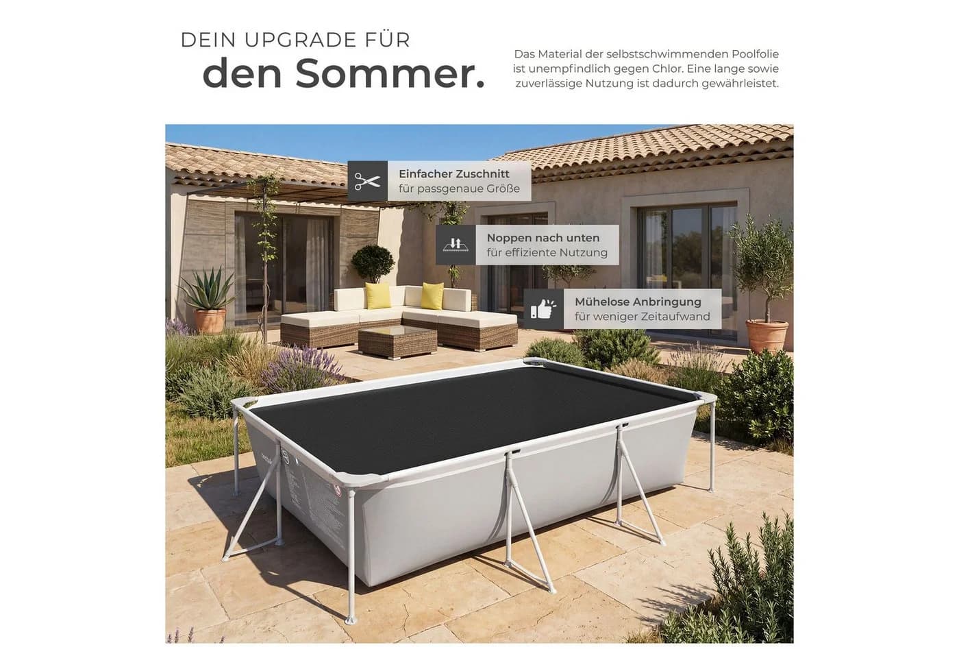 tectake Pool-Abdeckplane Solarfolie Schwarz - Bild 4
