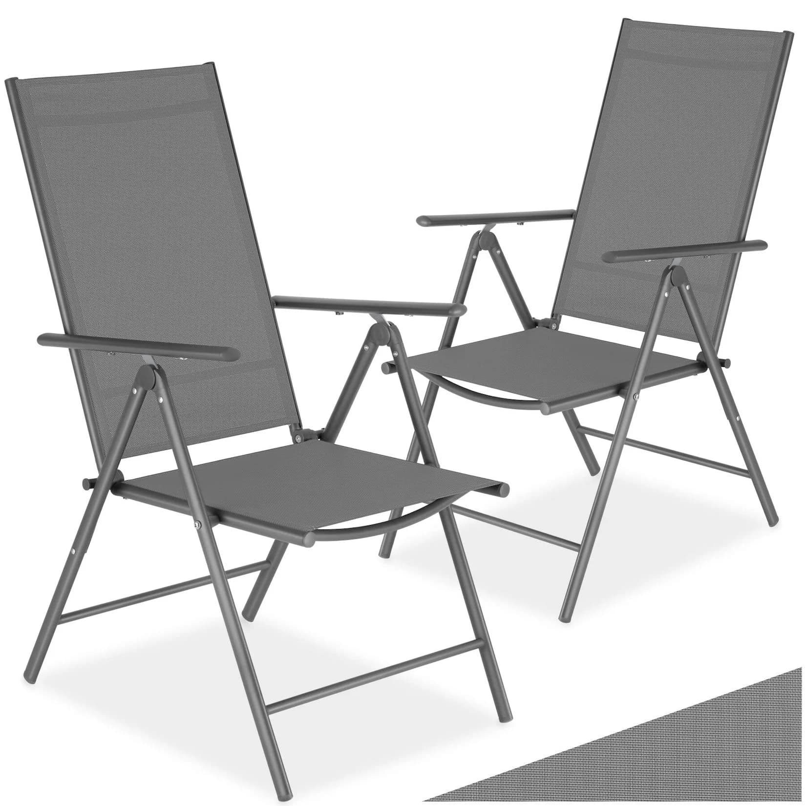 TecTake Gartenstuhl Klappbar 8-fach Verstellbare Rückenlehne
