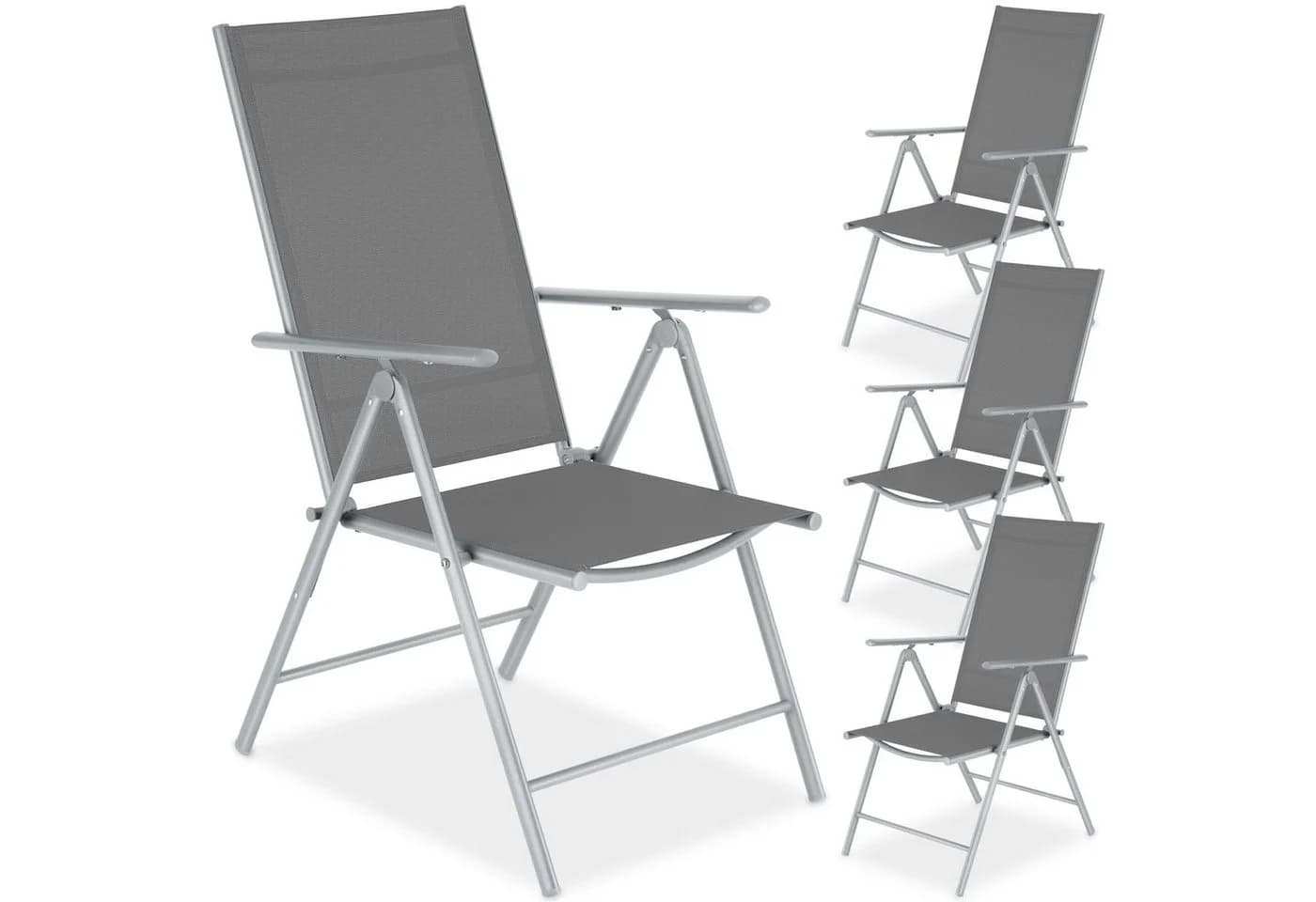 tectake Gartenstuhl Marcellino Klappbar Silber - Bild 2