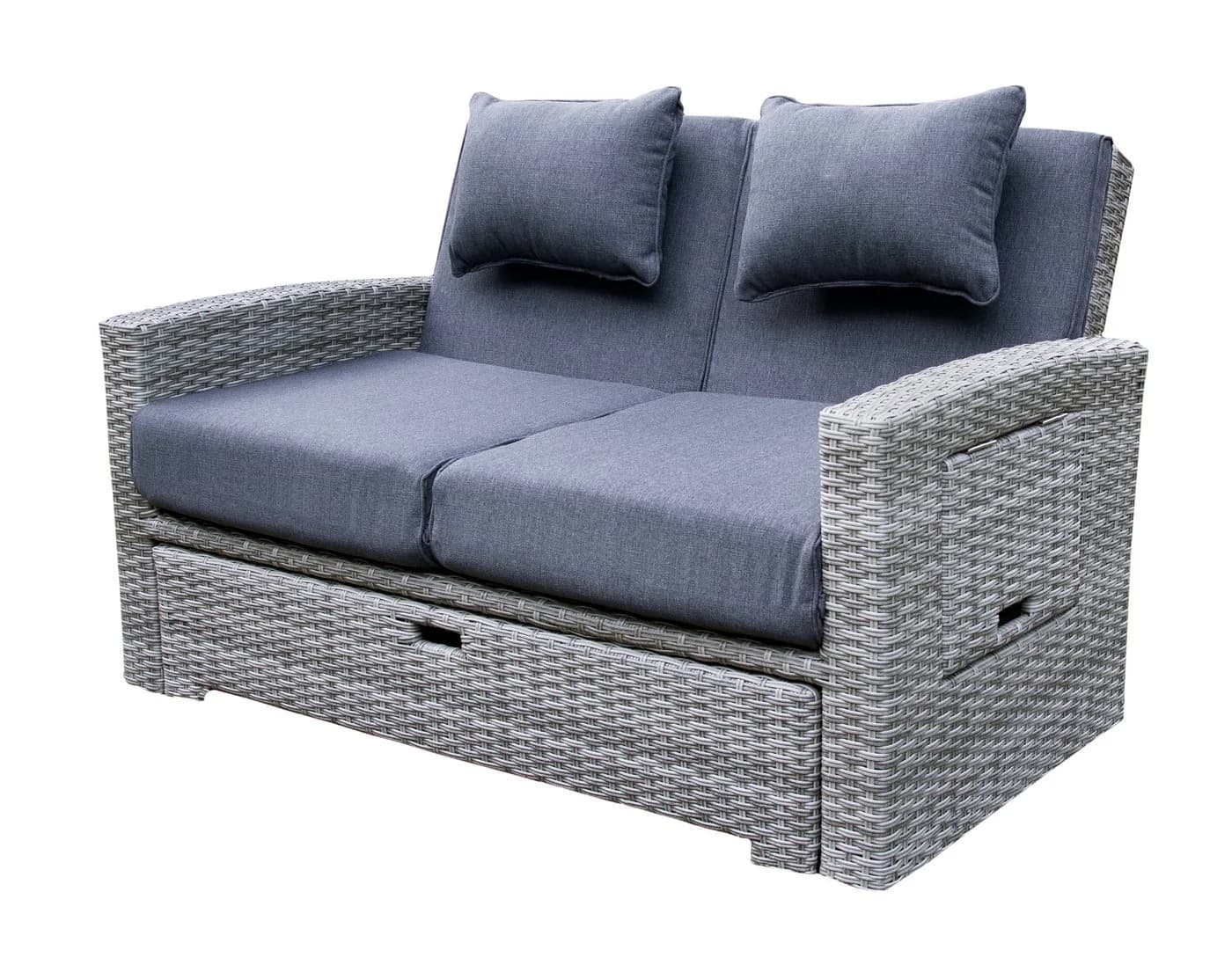 Green Spirit Multifunktions-Gartensofa „Sunny“ grau Polyrattan - Bild 4