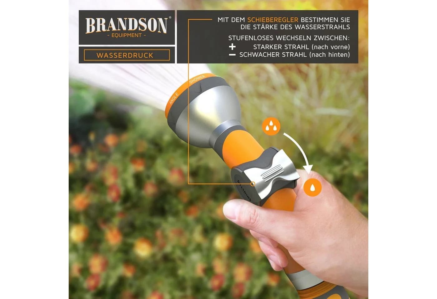 Brandson Multifunktionsbrause 7 Sprühprofile mit Schnellkupplung - Bild 3