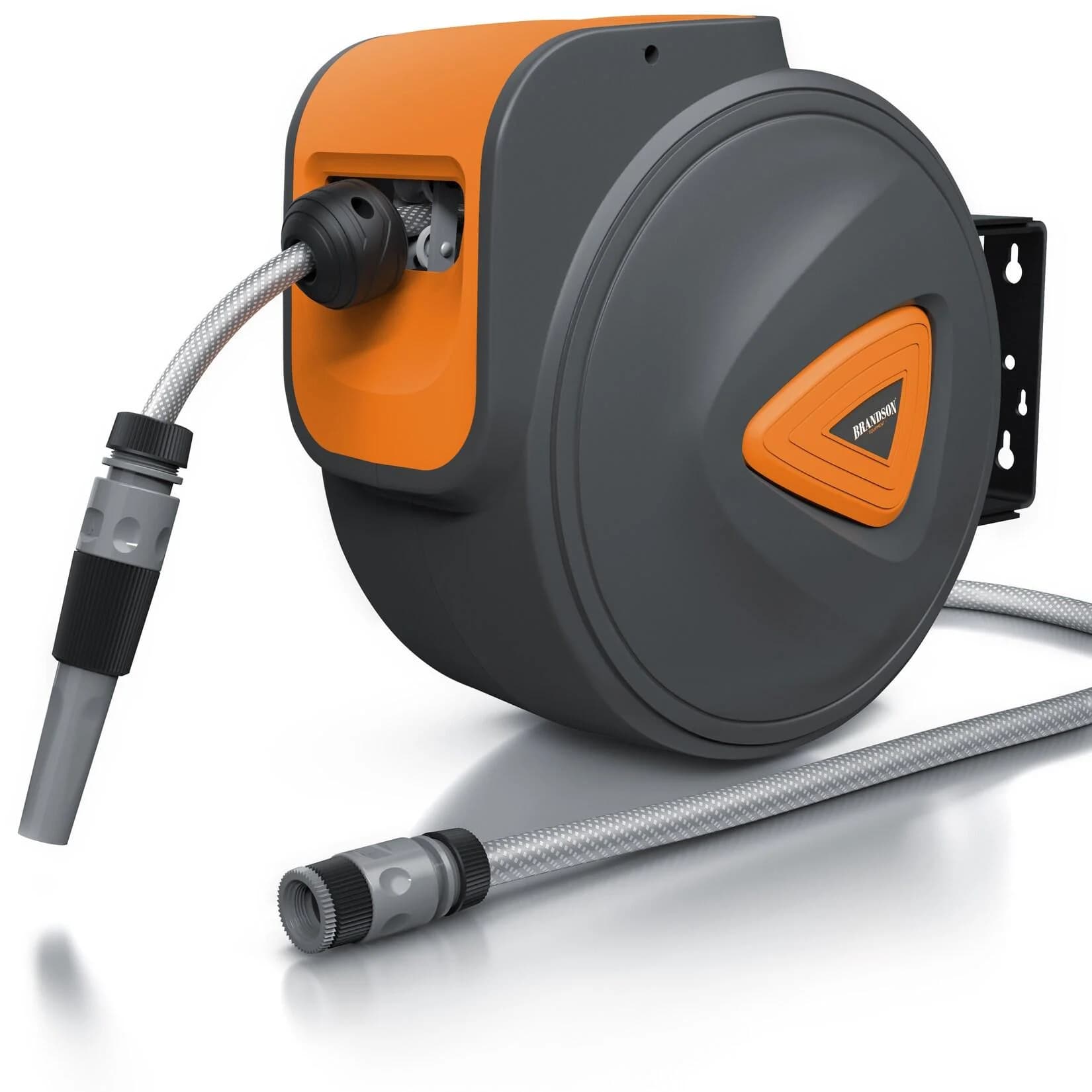 Brandson Wandschlauchbox 20m Grau/Orange Automatisch Einziehbar