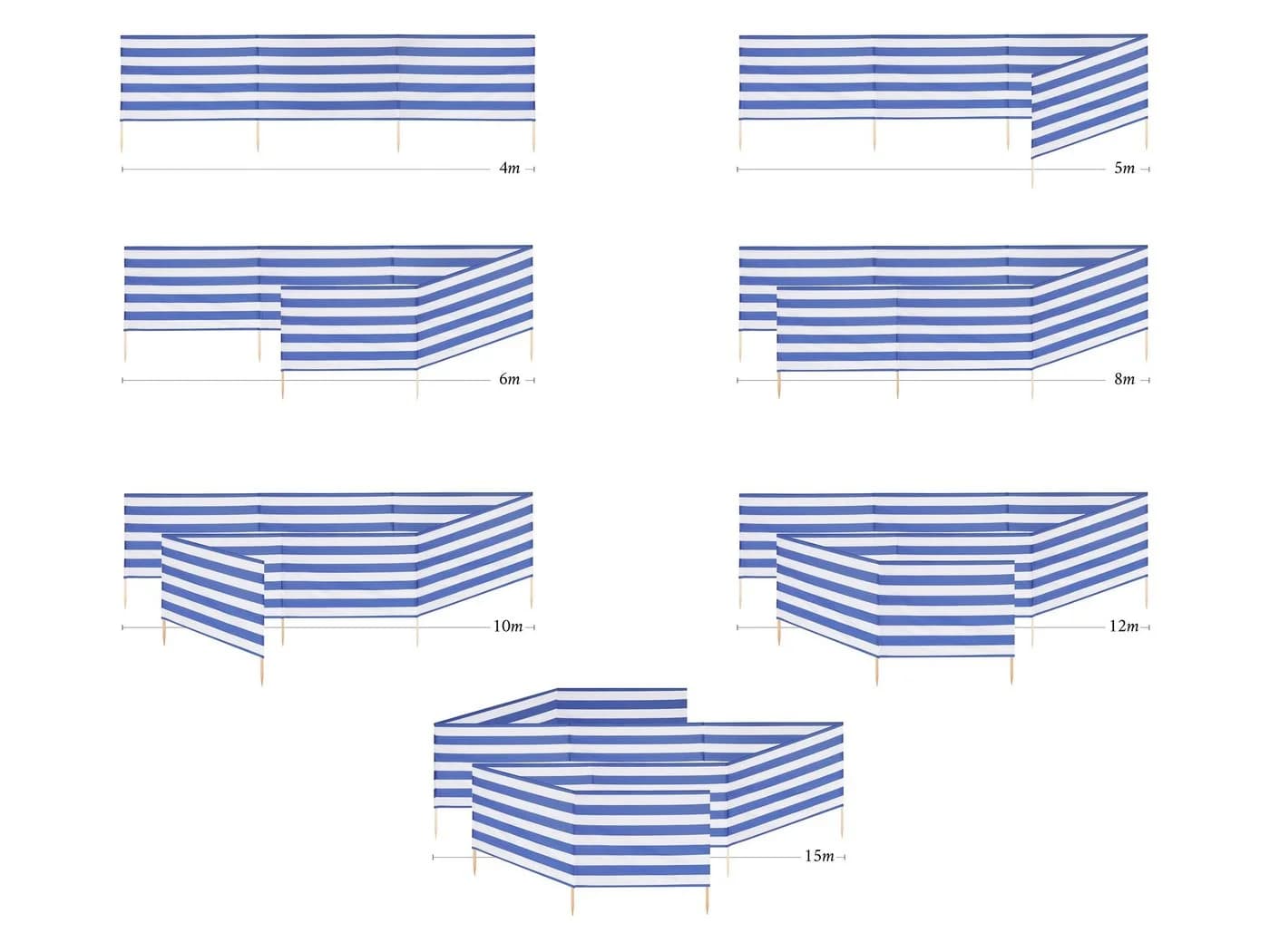 Ladeheid Strand Windschutz Sichtschutz Paravent 5m - Bild 5