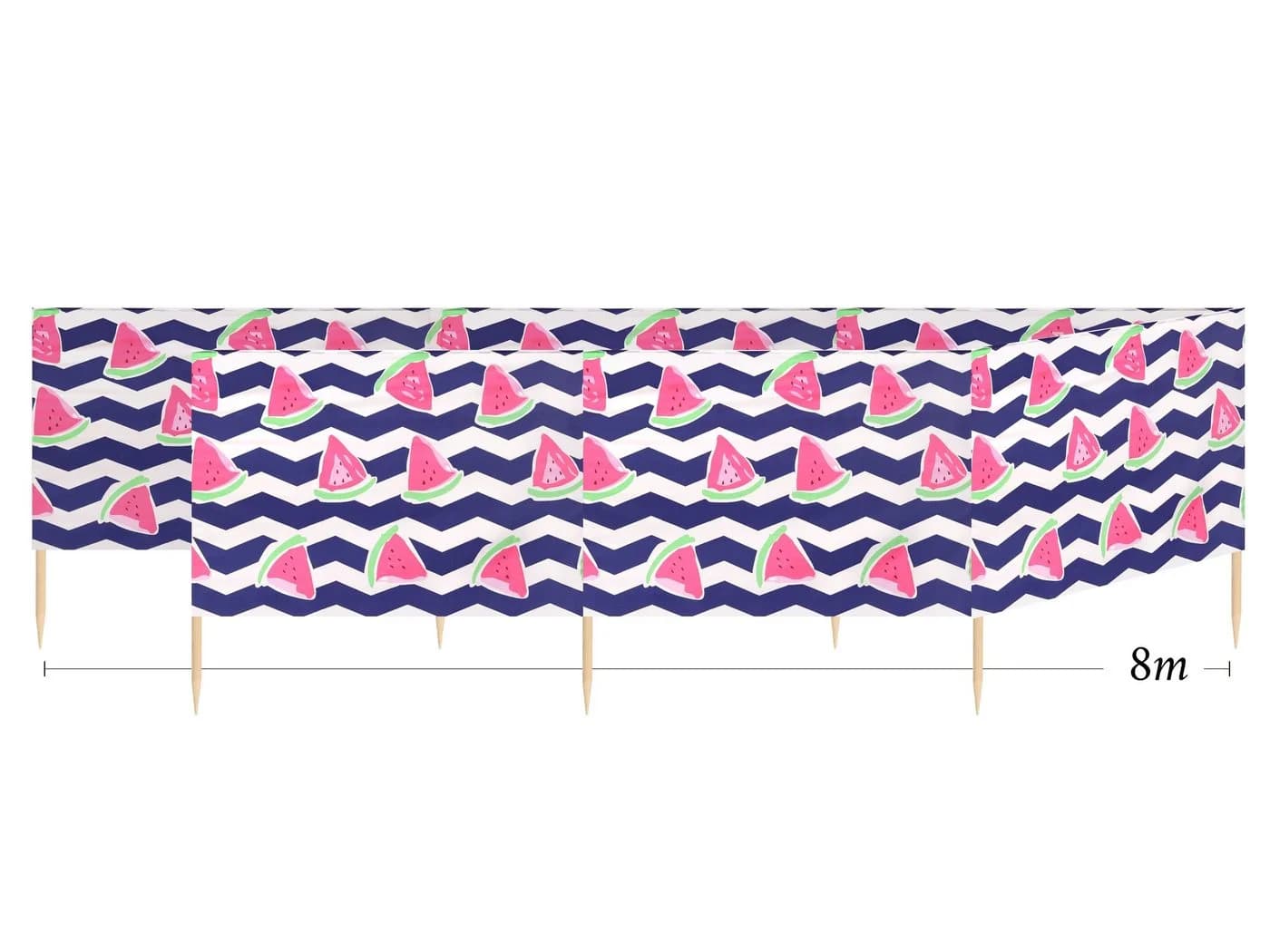 Ladeheid Strand Windschutz Sichtschutz 12m Bunt Polyester Kieferholz - Bild 5